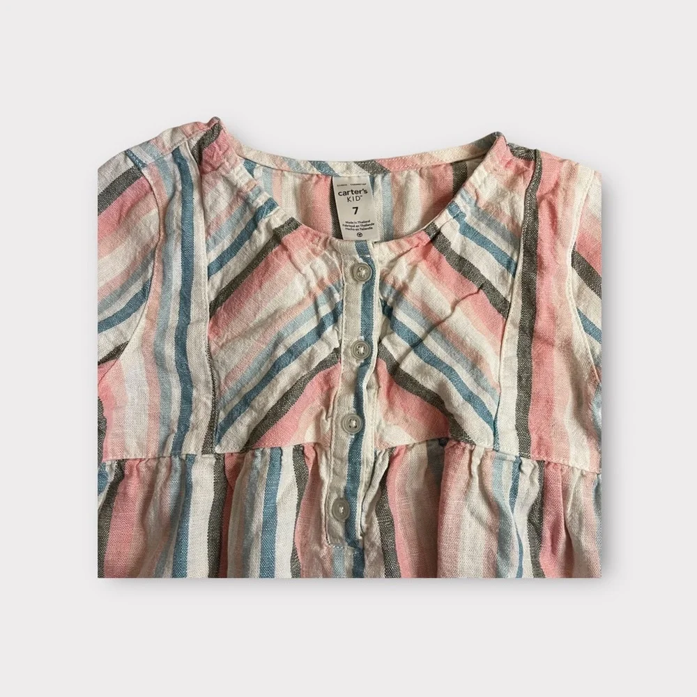 Carter's Pink & Blue Striped Top